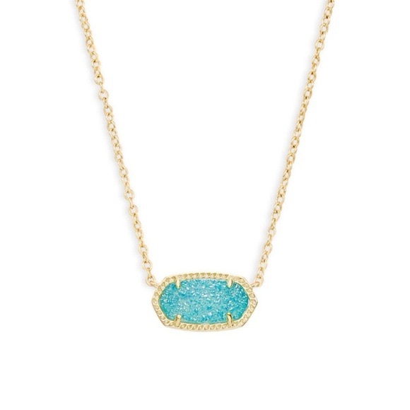 Kendra Scott Jewelry - Kendra Scott Elisa Necklace in Teal Druzy Gold Tone